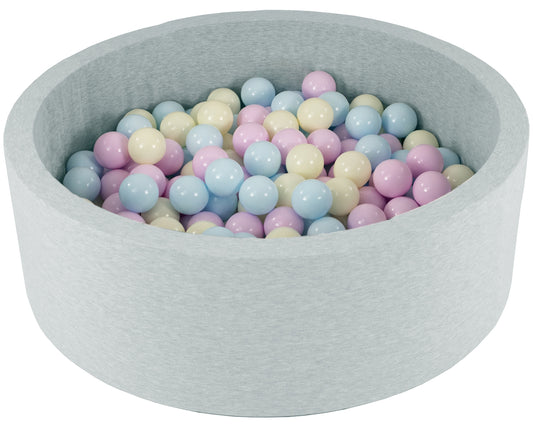 Grey Round Soft Ball Pit with balls