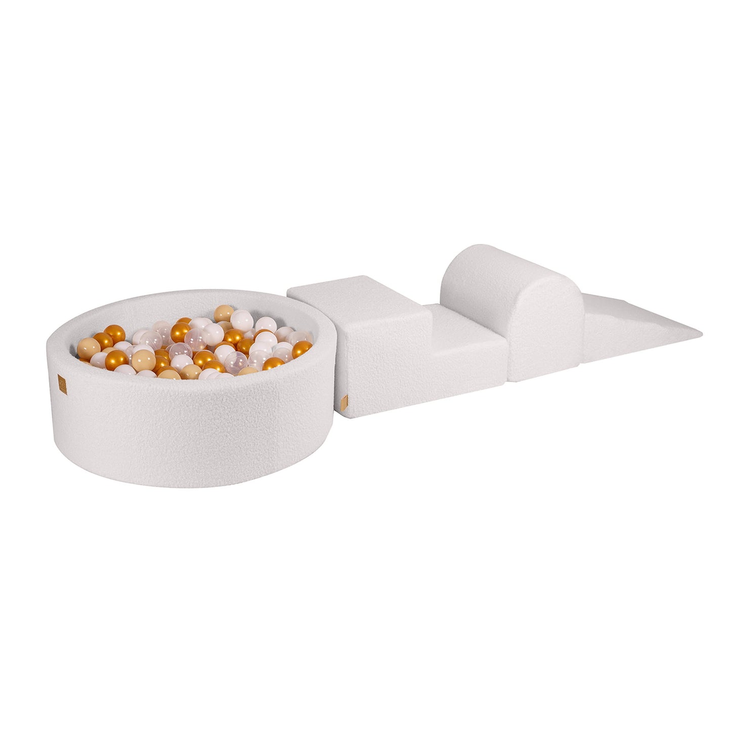 MeowBaby White Boucle Ball pit 30cm with 200 balls & Soft Play Set
