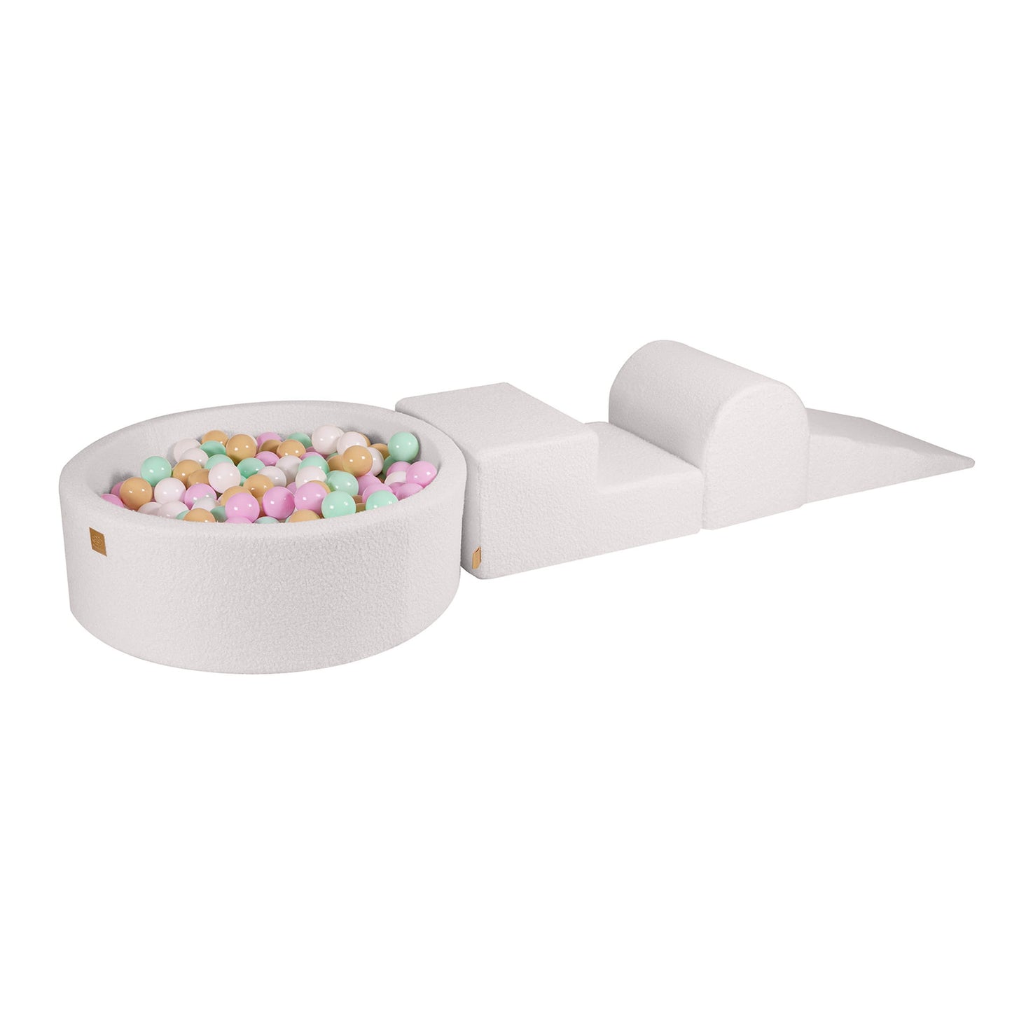 MeowBaby White Boucle Ball pit 30cm with 200 balls & Soft Play Set
