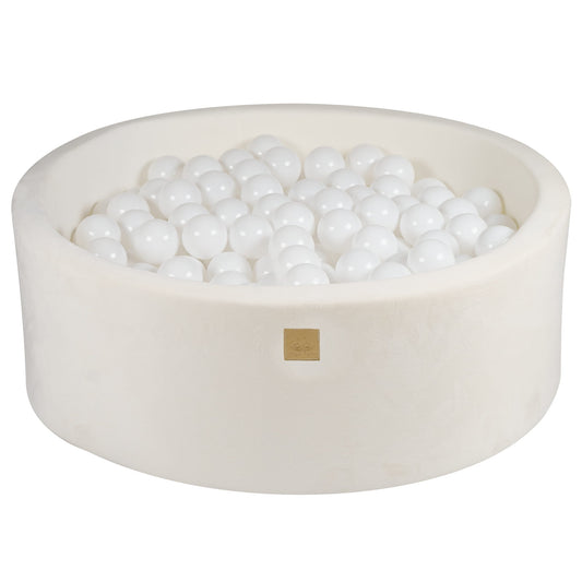 White Montessori ball pit for babies and toddlers