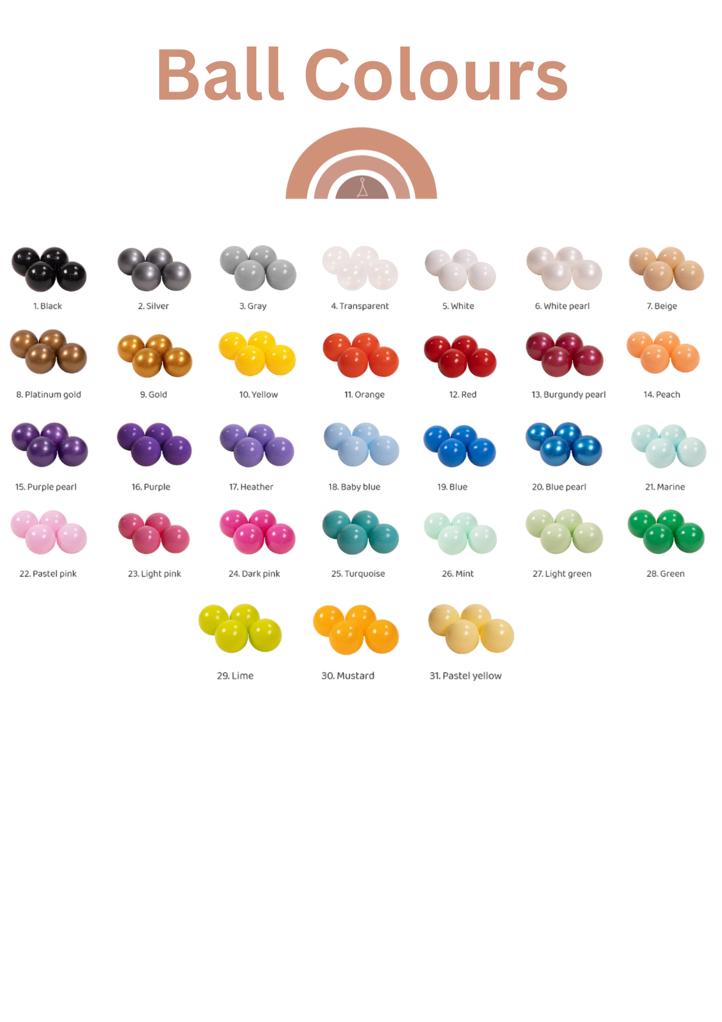 Mixed colour ball pit balls for play.