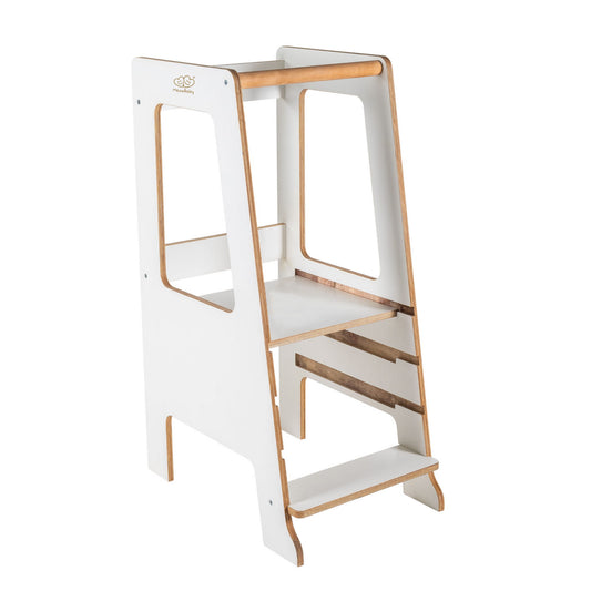Meowbaby white wooden kitchen helper.