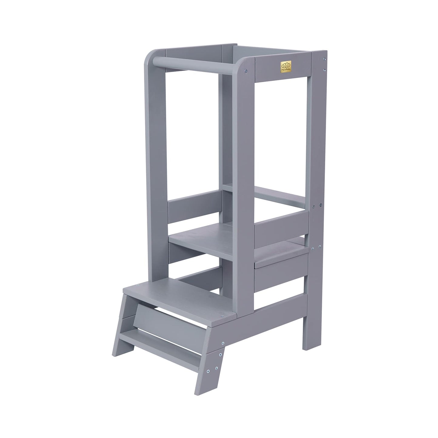 Grey Meowbaby kitchen helper stool, perfect for toddlers in the kitchen.