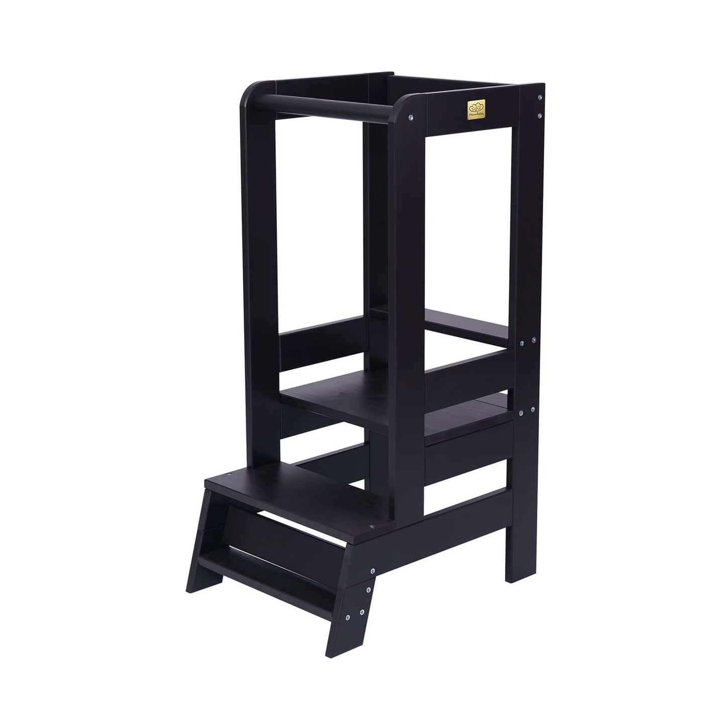 Meowbaby black kitchen helper designed for toddlers.