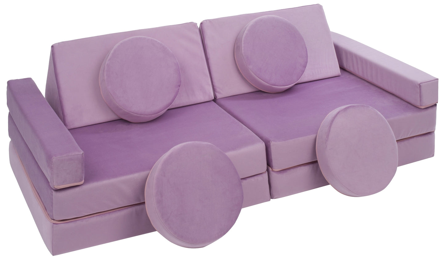 purple soft play sofa.