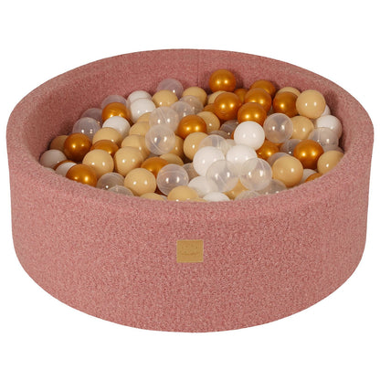 Premium MeowBaby Pink Round Boucle 30cm Ball Pit with 200 balls